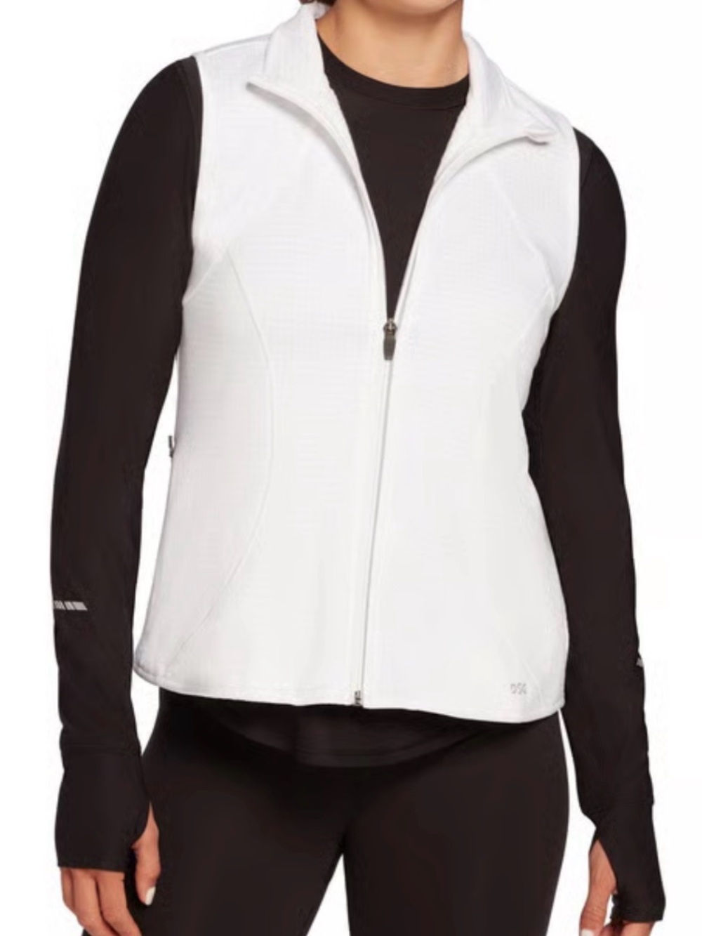 DSG Women's Cold Weather Full-Zip Fleece Vest - Pure White - Size Large - NWT